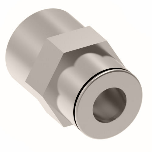 1166X2 by Danfoss | Push to Connect Adapter | Female Connector | 1/8" Tube OD x 1/8" Female Pipe | Nickel Plated Brass