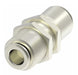 1174X6 by Danfoss | Push to Connect Adapter | Bulkhead Union | 3/8" Tube OD x 3/8" Tube OD | Nickel Plated Brass