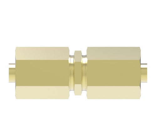 1262X4 by Danfoss | Polyline Flareless Adapter | Union | 1/4" Tube OD x 1/4" Tube OD | Brass