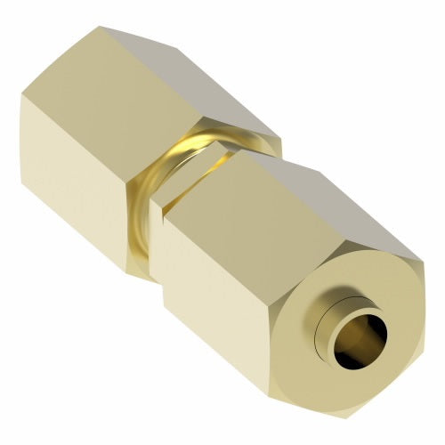 1262X4 by Danfoss | Polyline Flareless Adapter | Union | 1/4" Tube OD x 1/4" Tube OD | Brass