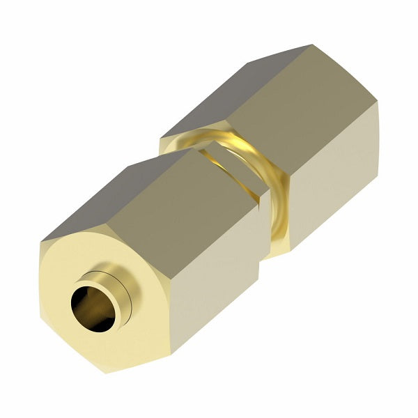 1262X4 by Danfoss | Polyline Flareless Adapter | Union | 1/4" Tube OD x 1/4" Tube OD | Brass