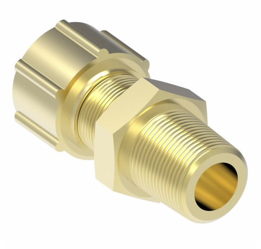 1268X6 by Danfoss | Polyline Flareless Adapter | Male Connector | 3/8" Tube OD x 1/4" Male NPTF | Brass