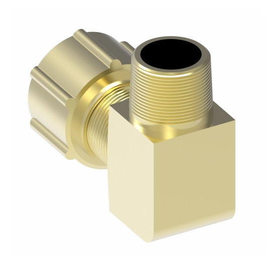 1269X4X1 by Danfoss | Polyline Flareless Adapter | Male 90° Elbow | 1/4" Tube OD x 1/16" Male NPTF | Brass