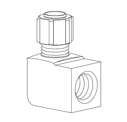 1270X4 by Danfoss | Polyline Flareless Adapter | Female 90° Elbow | 1/4" Tube OD x 1/8" Female NPTF | Brass