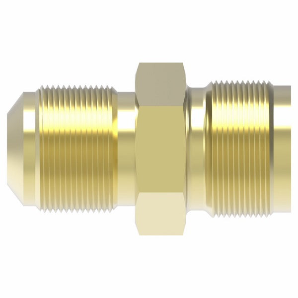 1522 by Danfoss | SAE 45° Flare/Inverted Flare Adapter | 1/4" Male SAE 45° Flare x 1/4" Male SAE Inverted Flare | Brass