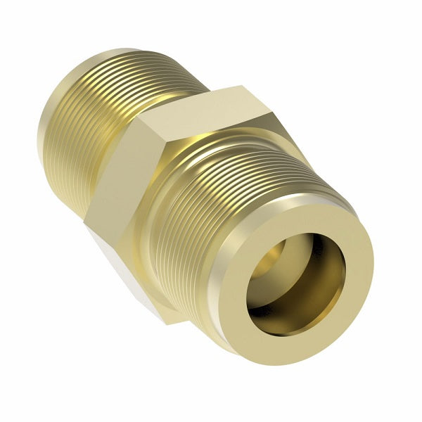 1553 by Danfoss | SAE 45° Flare/Inverted Flare Adapter | 3/8" Male SAE 45° Flare x 5/16" Male SAE Inverted Flare | Brass
