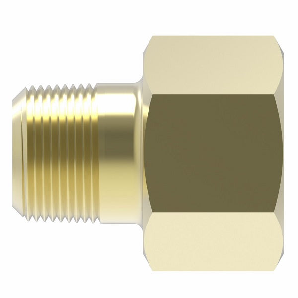 202X4X4 by Danfoss | Inverted Flare Male Connector | 1/4" Male NPTF x 1/4" Female SAE Inverted Flare | Brass