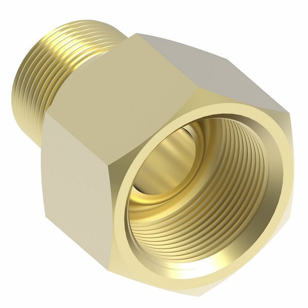 202X6Z by Danfoss | Inverted Flare Male Connector (with Sealant) | 1/4" Male NPTF x 3/8" Female SAE Inverted Flare | Brass