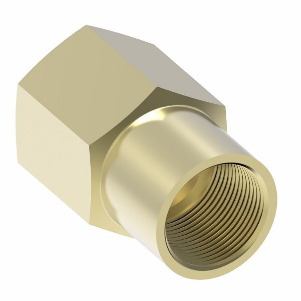 252X3 by Danfoss | Inverted Flare Female Connector | 1/8" Female NPTF x 3/16" Female SAE Inverted Flare | Brass