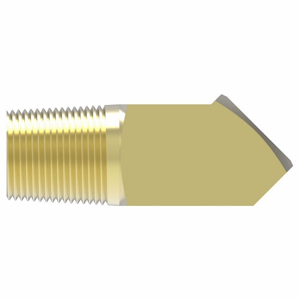 352X6 by Danfoss | Female Inverted Flare/Male Pipe 45° Elbow Adapter | 1/4" Male NPTF x 3/8" Female SAE Inverted Flare | Brass