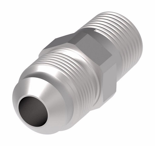 43X6 by Danfoss | Male Ball Check Connector | 1/4" Male NPTF x 3/8" Male SAE 45° Flare| Steel