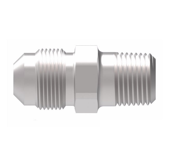 43X6 by Danfoss | Male Ball Check Connector | 1/4" Male NPTF x 3/8" Male SAE 45° Flare| Steel