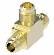 44X4 by Danfoss | SAE 45° Flare Union Tee Adapter | 1/4" Male SAE 45° Flare x 1/4" Male SAE 45° Flare x 1/4" Male SAE 45° Flare | Brass