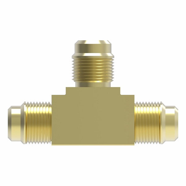 44X4 by Danfoss | SAE 45° Flare Union Tee Adapter | 1/4" Male SAE 45° Flare x 1/4" Male SAE 45° Flare x 1/4" Male SAE 45° Flare | Brass