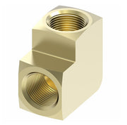 452X6 by Danfoss | Female NPTF/Inverted Flare 90° Elbow Adapter | 1/4" Female NPTF x 3/8" Female SAE Inverted Flare | Brass