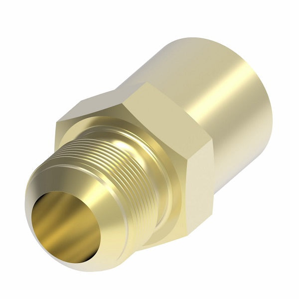 46X4X4 by Danfoss | Female Pipe/SAE 45° Flare Connector |1/4" Male SAE 45° Flare x 1/4" Female NPTF | Brass