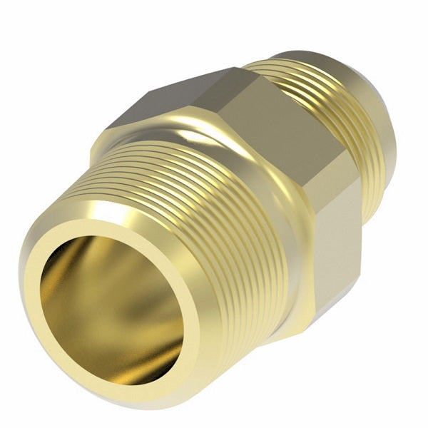 48x4X4 by Danfoss | Male Pipe/SAE 45° Flare Connector | 1/4" Male SAE 45° Flare x 1/4" Male NPTF | Brass