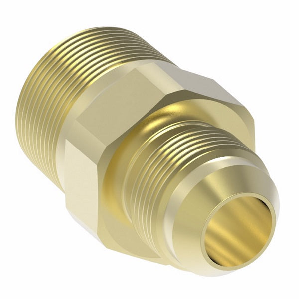 48X6X6Z by Danfoss | Male Pipe/SAE 45° Flare Connector (with Sealant) | 3/8" Male SAE 45° Flare x 3/8" Male NPTF | Brass