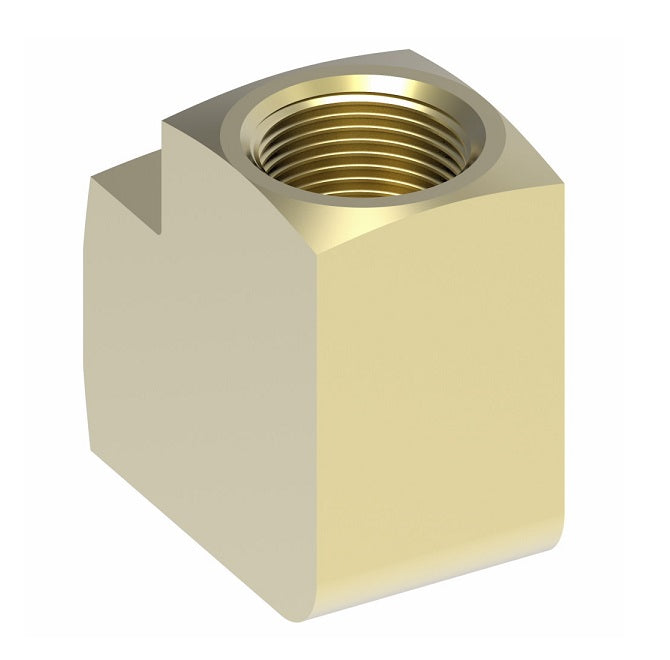 502X6 by Danfoss | Union 90° Elbow Adapter | 3/8" Female SAE Inverted Flare x 3/8" Female SAE Inverted Flare | Brass