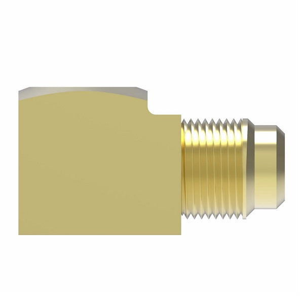 50X4X4 by Danfoss | Female Pipe/SAE 45° Flare 90° Elbow Adapter | 1/4" Female NPTF x 1/4" Male SAE 45° Flare | Brass