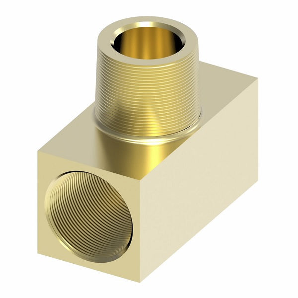 602X5 by Danfoss | Male Pipe/SAE Inverted Flare Branch Tee Adapter | 1/8" Male NPTF x 5/16" Female SAE Inverted Flare x 5/16" Female SAE Inverted Flare | Brass