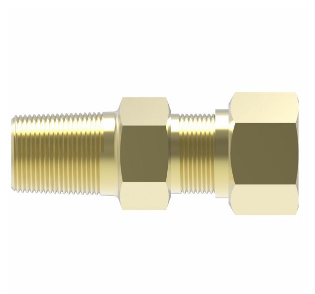63X4 by Danfoss | Compression Fitting | Male Ball Check Connector | 1/4" Tube OD x 1/8" Male NPTF | Brass