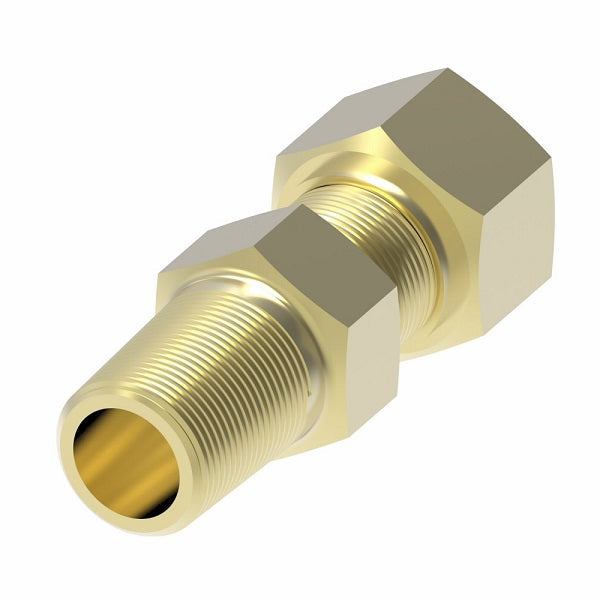 63X6 by Danfoss | Compression Fitting | Male Ball Check Connector | 3/8" Tube OD x 1/4" Male NPTF | Brass