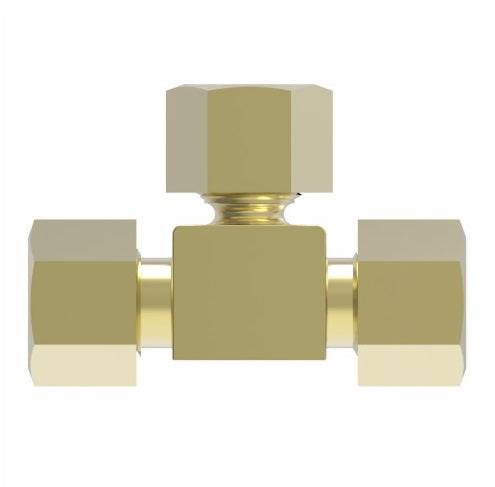 641X3 by Danfoss | SelfAlign Adapter | Union Tee | 3/16" Tube OD x 3/16" Tube OD x 3/16" Tube OD | Brass