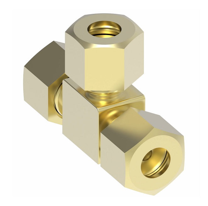 64X8 by Danfoss | Compression Fitting | Union Tee | 1/2" Tube OD | Brass