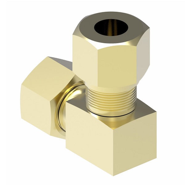 65X6 by Danfoss | Compression Fitting | Union 90° Elbow | 3/8" Tube OD | Brass