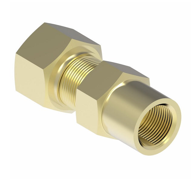 661X4X4 by Danfoss | SelfAlign Adapter | Female Connector | 1/4" Tube OD x 1/4" Female NPTF | Brass