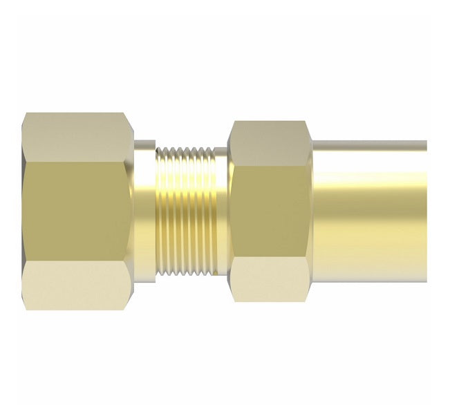 66X6X2 by Danfoss | Compression Fitting | Female Connector | 3/8" Tube OD x 1/8" Female NPTF | Brass