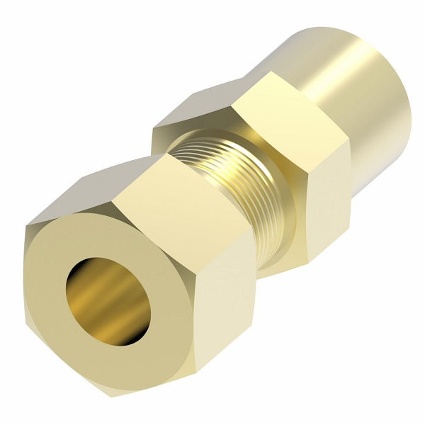 66X3 by Danfoss | Compression Fitting | Female Connector | 3/16" Tube OD x 1/8" Female NPTF | Brass