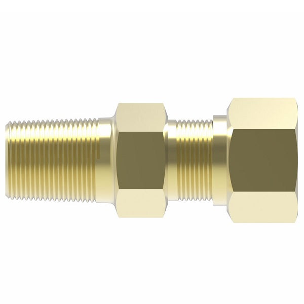 681X8X8 by Danfoss | SelfAlign Adapter | Male Connector | 1/2" Tube OD x 1/2" Male NPTF | Brass