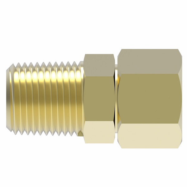 68X6X2 by Danfoss | Compression Fitting | Male Connector | 3/8" Tube OD x 1/8" Male NPTF | Brass