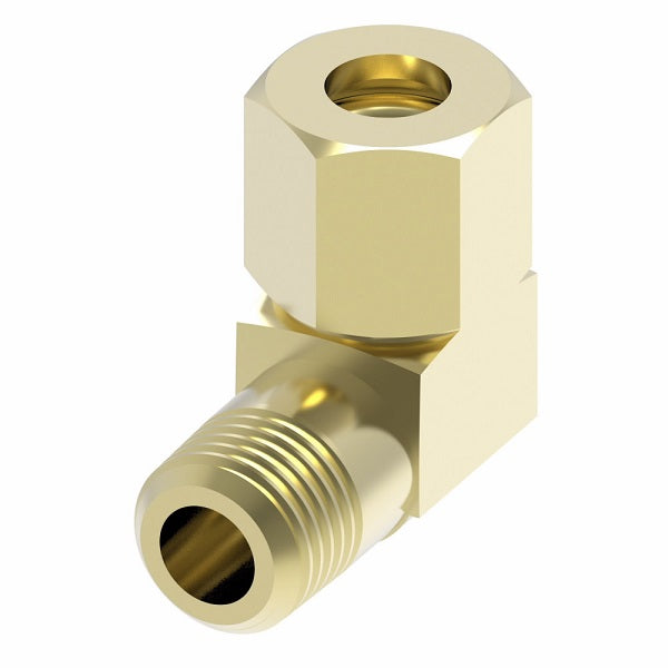 69X8X8 by Danfoss | Compression Fitting | Male Connector 90° Elbow | 1/2" Tube OD x 1/2" Male NPTF | Brass