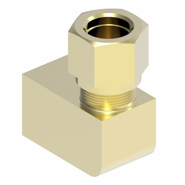 701X3 by Danfoss | SelfAlign Adapter | Female 90° Elbow | 3/16" Tube OD x 1/8" Female NPTF | Brass