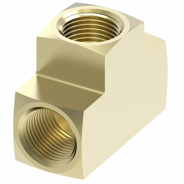 702X6 by Danfoss | Union Tee Adapter | 3/8" Female SAE Inverted Flare x 3/8" Female SAE Inverted Flare x 3/8" Female SAE Inverted Flare | Brass
