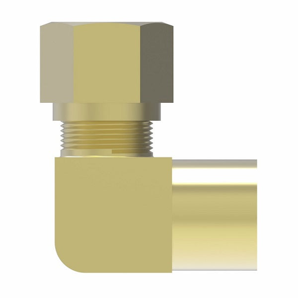 70X4 by Danfoss | Compression Fitting | Female Connector 90° Elbow | 1/4" Tube OD x 1/8" Female NPTF| Brass