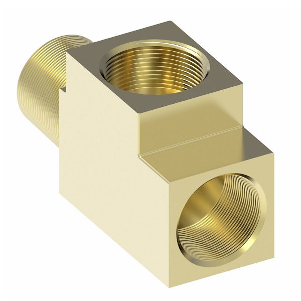 752X4 by Danfoss | Male NPTF Run/Inverted Flare Tee Adapter | 1/8" Male NPTF x 1/4" Female SAE Inverted Flare x 1/4" Female SAE Inverted Flare | Brass