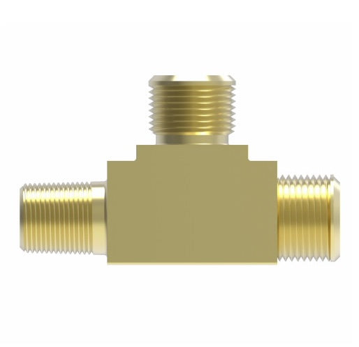 B71X6 by Danfoss | Compression Fitting | Male Pipe Run Tee (Body Only) | 3/8" Tube OD x 1/4" Male NPTF x 3/8" Tube OD | Brass