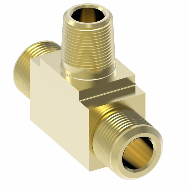 B72X5 by Danfoss | Compression Male Branch Tee (Body Only) | 1/8" Male NPTF x 5/16" Tube OD x 5/16" Tube OD | Brass
