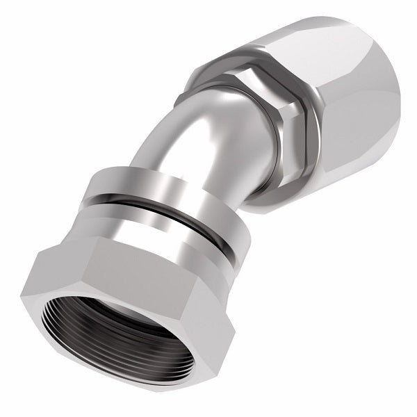 EJ5359-1616S by Danfoss | Female 37° JIC Swivel 45° Tube Elbow Field Attachable Fitting | FC800 EverCool | -16 Female 37° JIC Swivel x -16 Reusable Hose End | Steel