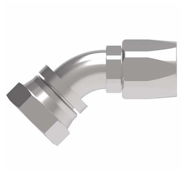 EJ5359-1616S by Danfoss | Female 37° JIC Swivel 45° Tube Elbow Field Attachable Fitting | FC800 EverCool | -16 Female 37° JIC Swivel x -16 Reusable Hose End | Steel