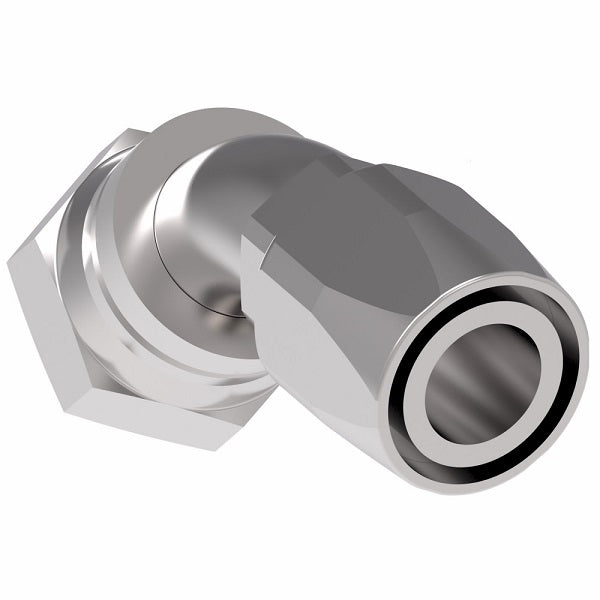 EJ5359-1616S by Danfoss | Female 37° JIC Swivel 45° Tube Elbow Field Attachable Fitting | FC800 EverCool | -16 Female 37° JIC Swivel x -16 Reusable Hose End | Steel