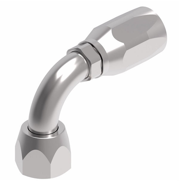 EJ5360-1212S by Danfoss | Female 37° JIC Swivel 90° Tube Elbow Field Attachable Fitting | FC800 EverCool | -12 Female 37° JIC Swivel x -12 Reusable Hose End | Steel