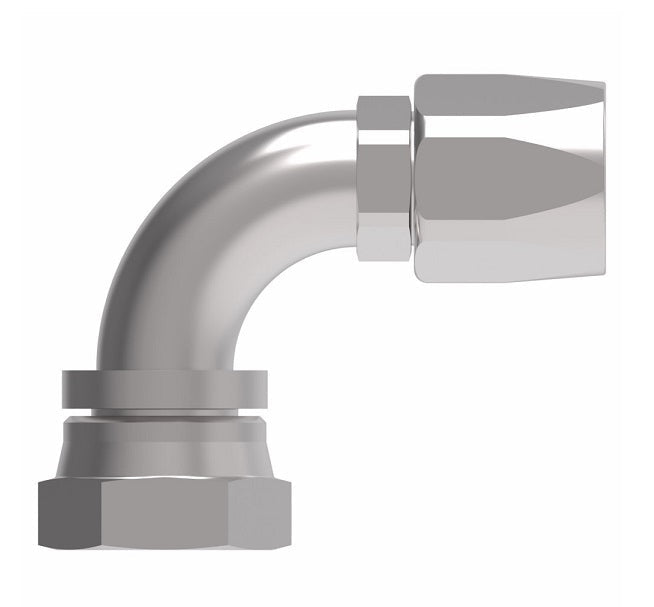 EJ5360-2020S by Danfoss | Female 37° JIC swivel 90° Tube Elbow Field Attachable Fitting | FC800 EverCool | -20 Female 37° JIC swivel x -20 Reusable Hose End | Steel