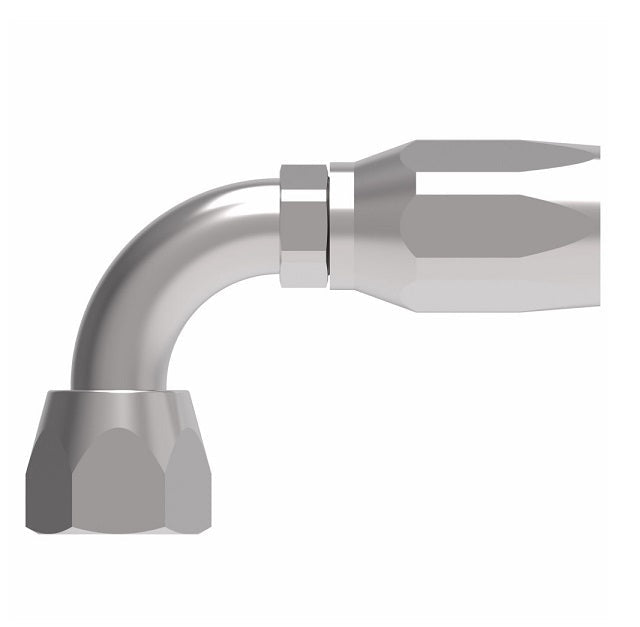 EJ5360-1212S by Danfoss | Female 37° JIC Swivel 90° Tube Elbow Field Attachable Fitting | FC800 EverCool | -12 Female 37° JIC Swivel x -12 Reusable Hose End | Steel