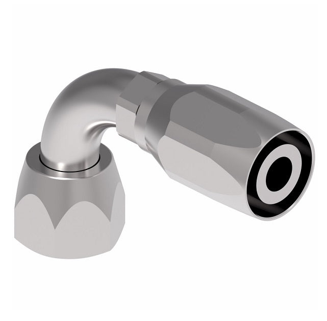 EJ5360-1212S by Danfoss | Female 37° JIC Swivel 90° Tube Elbow Field Attachable Fitting | FC800 EverCool | -12 Female 37° JIC Swivel x -12 Reusable Hose End | Steel