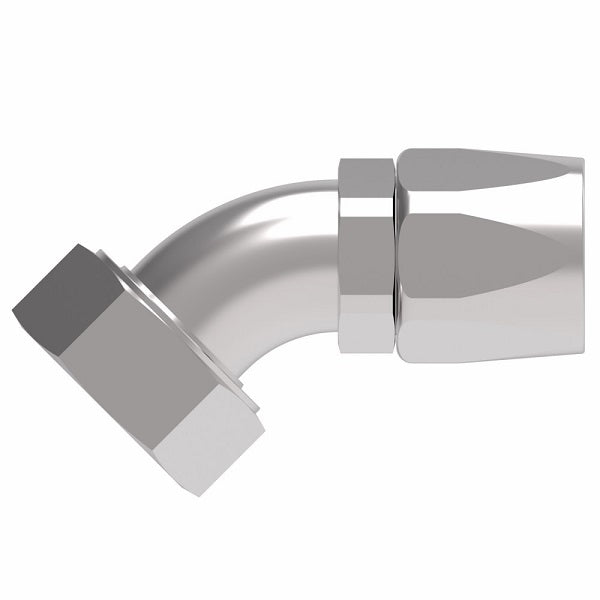 EJ5361-2424S by Danfoss | Female ORS Swivel 45° Tube Elbow Field Attachable Fitting | FC800 EverCool | -24 Female O-Ring Face Seal Swivel x -24 Reusable Hose End | Steel